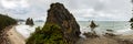 Panorama of Rocky Coast Along Pacific Ocean Royalty Free Stock Photo