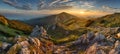 Panorama rocky mountain at sunset in Slovakia Royalty Free Stock Photo