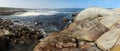 Panorama of a rocky shore Royalty Free Stock Photo