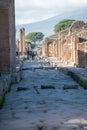 Panorama of the Roman Amphitheater of Pompeii at Ancient Pompeii (UNESCO World Heritage Site). In November 2023