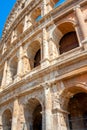 Panorama of the Roman Coliseum, a majestic historical monument Royalty Free Stock Photo