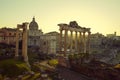 Panorama of Roman Forum in Rome old town Royalty Free Stock Photo