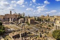 Panorama of the Roman forum, view from above. Rome,