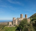 Panorama of the Romanesque abbey of Sant Pere de Rodes. Girona,