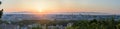 Panorama of Rome city center at sunrise, Italy Royalty Free Stock Photo