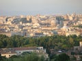 Panorama of Rome on sunset in Italy.