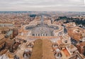 Panorama of Rome Saint Peter`s Square as seen from the air