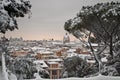Panorama of Rome under snow Royalty Free Stock Photo