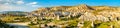 Panorama of Rose Valley at Goreme National Park in Turkey Royalty Free Stock Photo