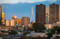 Panorama of Rotterdam. View of the rooftops