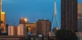 Panorama of Rotterdam. View of the rooftops