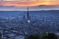 Panorama of Rouen at sunset