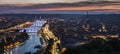 Panorama of Rouen at sunset