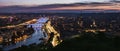 Panorama of Rouen at sunset