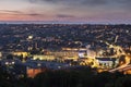 Panorama of Rouen at sunset