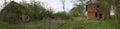 Panorama of ruined farm site in Mecklenburg-Vorpommern, Germany