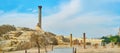 Panorama of Serapeum with Pompey`s Pillar, Alexandria, Egypt Royalty Free Stock Photo