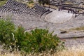 Panorama of ruins in Ancient Greek archaeological site of Delphi, Greece Royalty Free Stock Photo