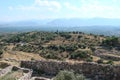 The ancient town of Mycenae on the peninsula Peloponnese. Greece. 06. 19. 2014. Landscape of the ruins of ancient Greek architectu