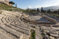 Panorama of ruins of theatre of Dionysus in Acropolis of Athens, Attica, Greece