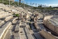 Panorama of ruins of theatre of Dionysus in Acropolis of Athens, Attica, Greece