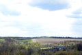 Panorama of the rural landscape in the early summer Royalty Free Stock Photo