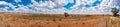 Panorama of rural paddock. Countryside, agriculture landscape Royalty Free Stock Photo