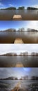 Panorama Russia Astrakhan River Volga all four seasons Royalty Free Stock Photo