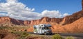 Panorama of an RV in Capitol Reef National Park