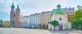 Panorama of Rynek Glowny in Krakow, Poland Royalty Free Stock Photo