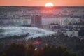 Panorama of Rzeszow at sunset