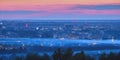 Panorama of Rzeszow at sunset