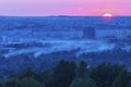 Panorama of Rzeszow at sunset