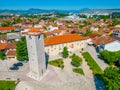 Panorama of Sahat kula tower in capital of Montenegro Podgorica