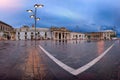 Panorama of Saint George Square on the Rainy Morning, Valletta,