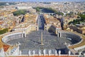 Panorama of saint Peter square in Vatican and aerial view of the city Rome Royalty Free Stock Photo