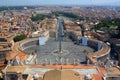 Panorama of Saint Peters Square in Rome Royalty Free Stock Photo
