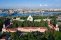 Panorama of Saint Petersburg. Russia. City center. Aeral view to Alexander Nevsky Lavra Monastery in Saint Petersburg, Russia Royalty Free Stock Photo