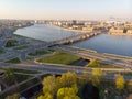 Panorama of Saint Petersburg. Russia. City center. Alexander Nevsky Bridge. Neva River. Alexander Nevsky Square. Architecture
