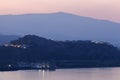 Panorama of Salobrena at sunrise Royalty Free Stock Photo