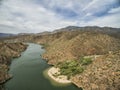 Panorama of Salt River at Apache trail scenic drive, Arizona Royalty Free Stock Photo