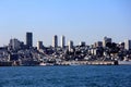 Panorama of San Francisco and Bay Bridge taken from Treasure Island Royalty Free Stock Photo