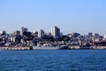 Panorama of San Francisco and Bay Bridge taken from Treasure Island Royalty Free Stock Photo