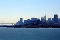 Panorama of San Francisco and Bay Bridge taken from Treasure Island Royalty Free Stock Photo