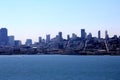 Panorama of San Francisco and Bay Bridge taken from Treasure Island Royalty Free Stock Photo