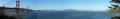 Panorama of the San Francisco Bay with the Golden Gate Bridge