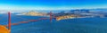 Panorama on San Francisco and the Gold Gate Bridge Royalty Free Stock Photo