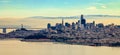 Panorama San Francisco skyline with the Bay Bridge in the background Royalty Free Stock Photo