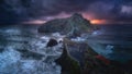 Panorama of San juan de Gaztelugatxe with stormy weather