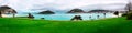 Panorama of San Sebastian bay from Miramar gardens in Basque Country, Spain Royalty Free Stock Photo